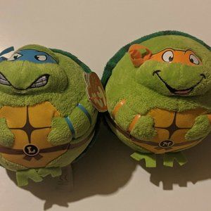 TY Beanie Ballz Ball TMNT Leonardo and Michelangelo 5" Plush Stuffed Toy